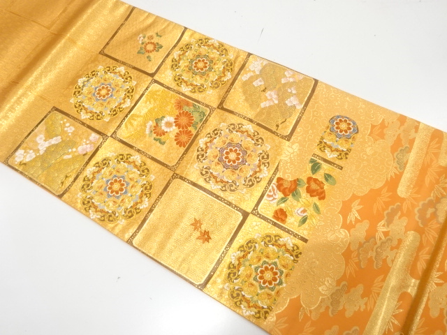 JAPANESE FUKURO OBI / UNUSED / WOVEN SHOCHIKUBAI(NON-TAILORED)